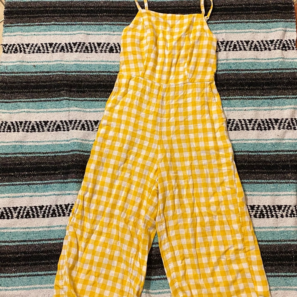 Yellow gingham jumpsuit from old navy